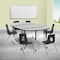 Flash Furniture Mobile 76" Oval Wave Grey Table Set-18" Chairs XU-GRP-18CH-A3048CON-48-GY-T-A-CAS-GG - alternate 1